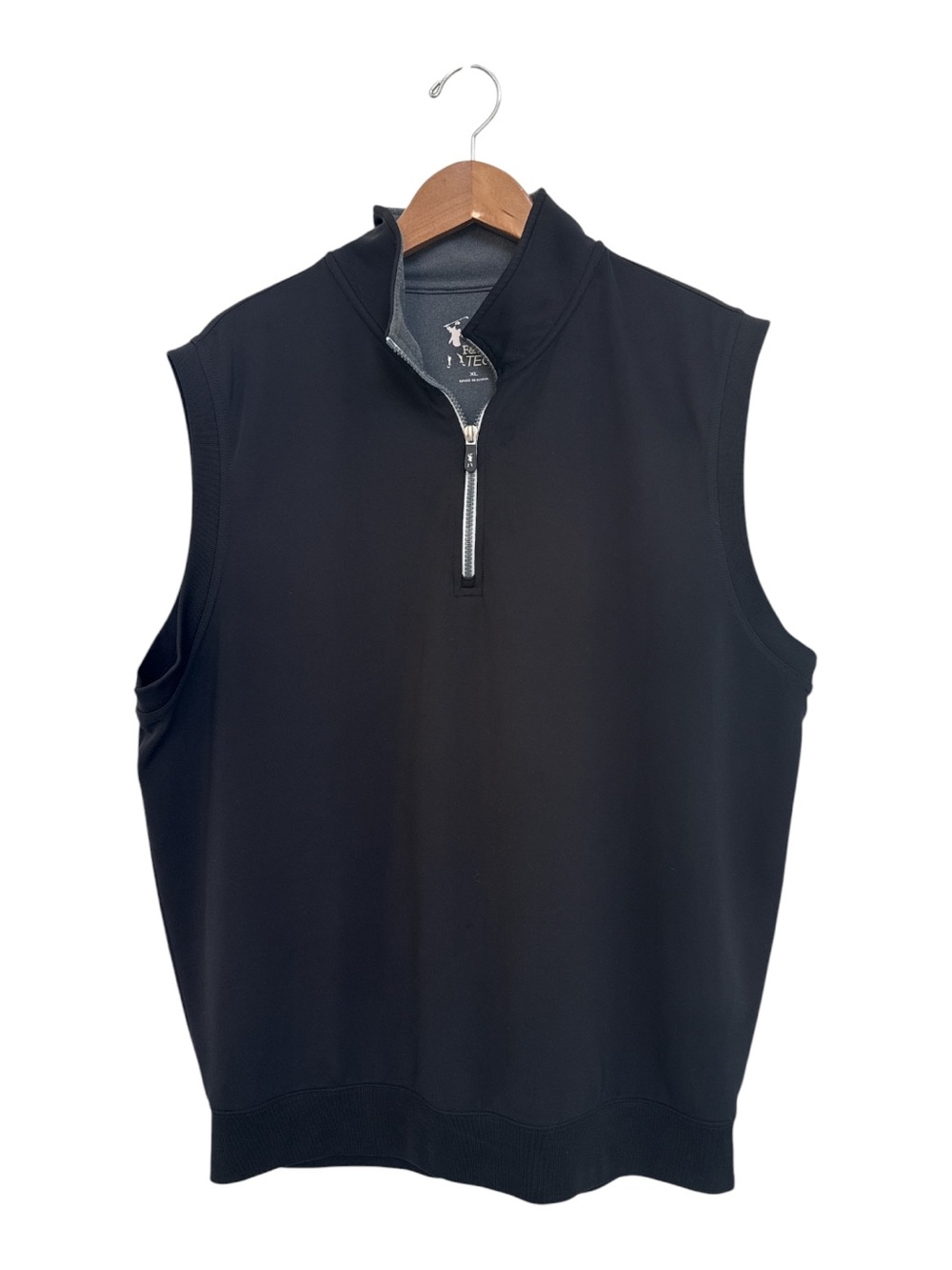 F & G Tech Black Men's Quarter-Zip Sleeveless Golf Vest